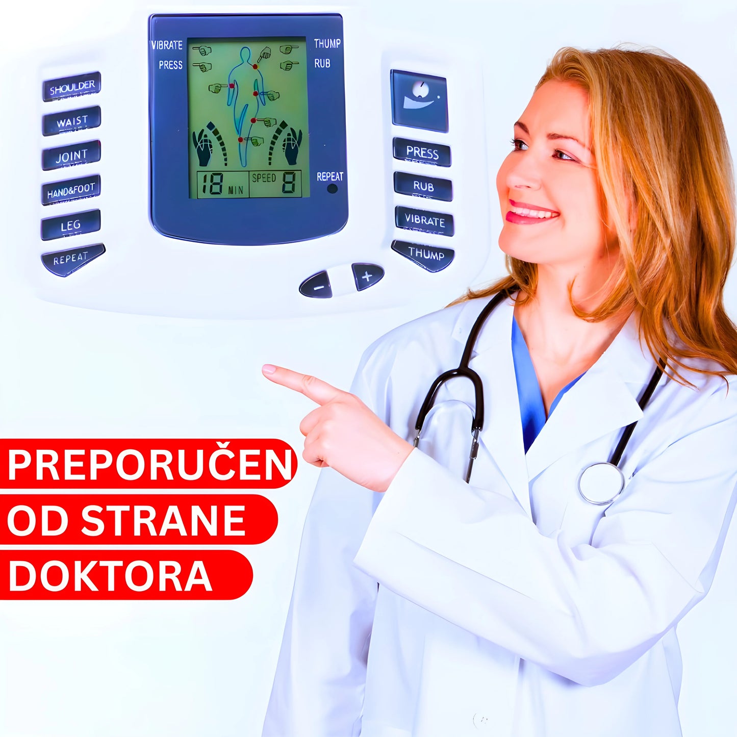 Elektro Masažer sa 8 Programa za Noge, Leđa, Vrat i Ruke